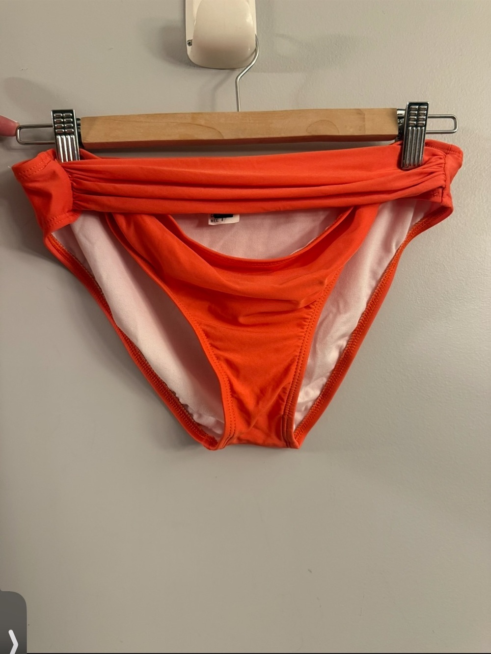 Athena Swim Bikini Bottoms Size 8 Neon Orange Ruched Fold Over Waist